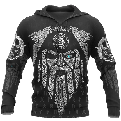 3D All Over Printed Raven And Odin version 1.0-Apparel-HP Arts-Hoodie-S-Vibe Cosy™