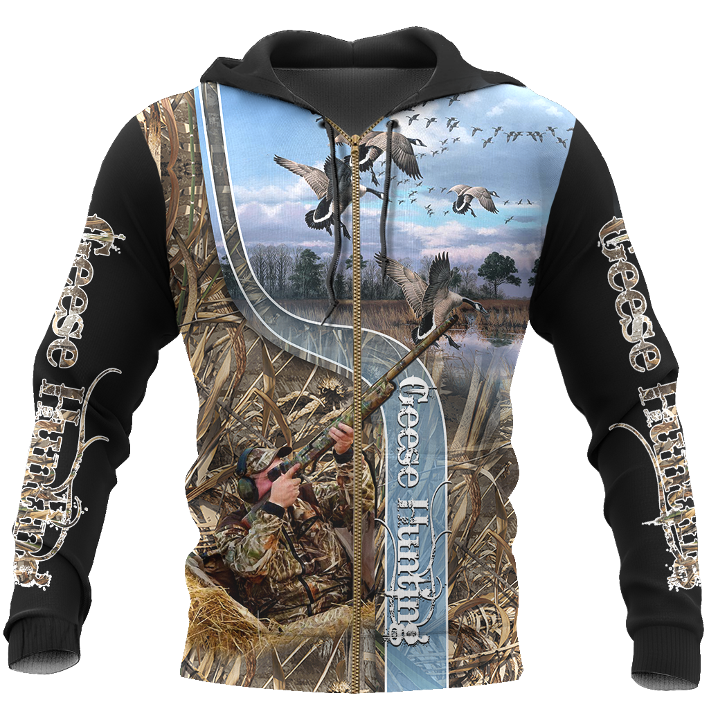 Goose Hunting Hoodie-Apparel-HP Arts-Zipped Hoodie-S-Vibe Cosy™