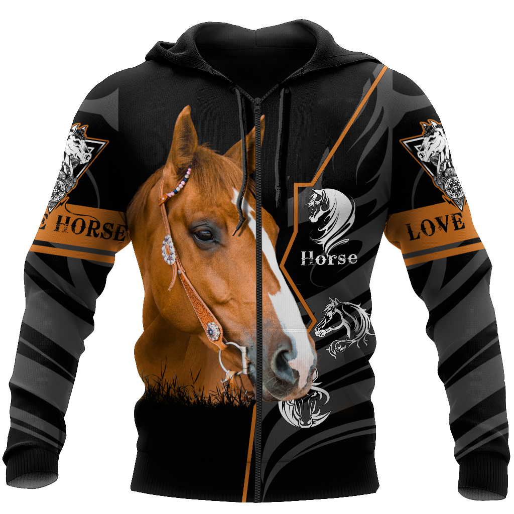 Beautiful Horse 3D All Over Printed shirt for Men and Women Pi040106-Apparel-TA-Zipped Hoodie-S-Vibe Cosy™