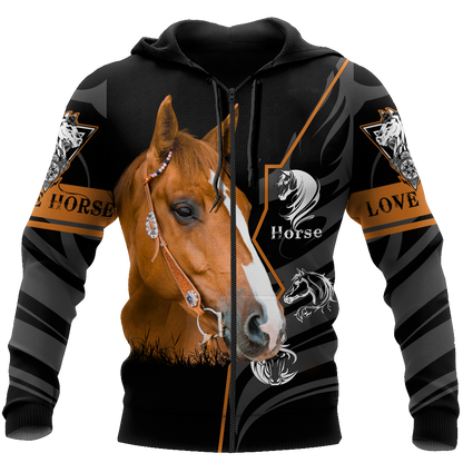 Beautiful Horse 3D All Over Printed shirt for Men and Women Pi040106-Apparel-TA-Zipped Hoodie-S-Vibe Cosy™