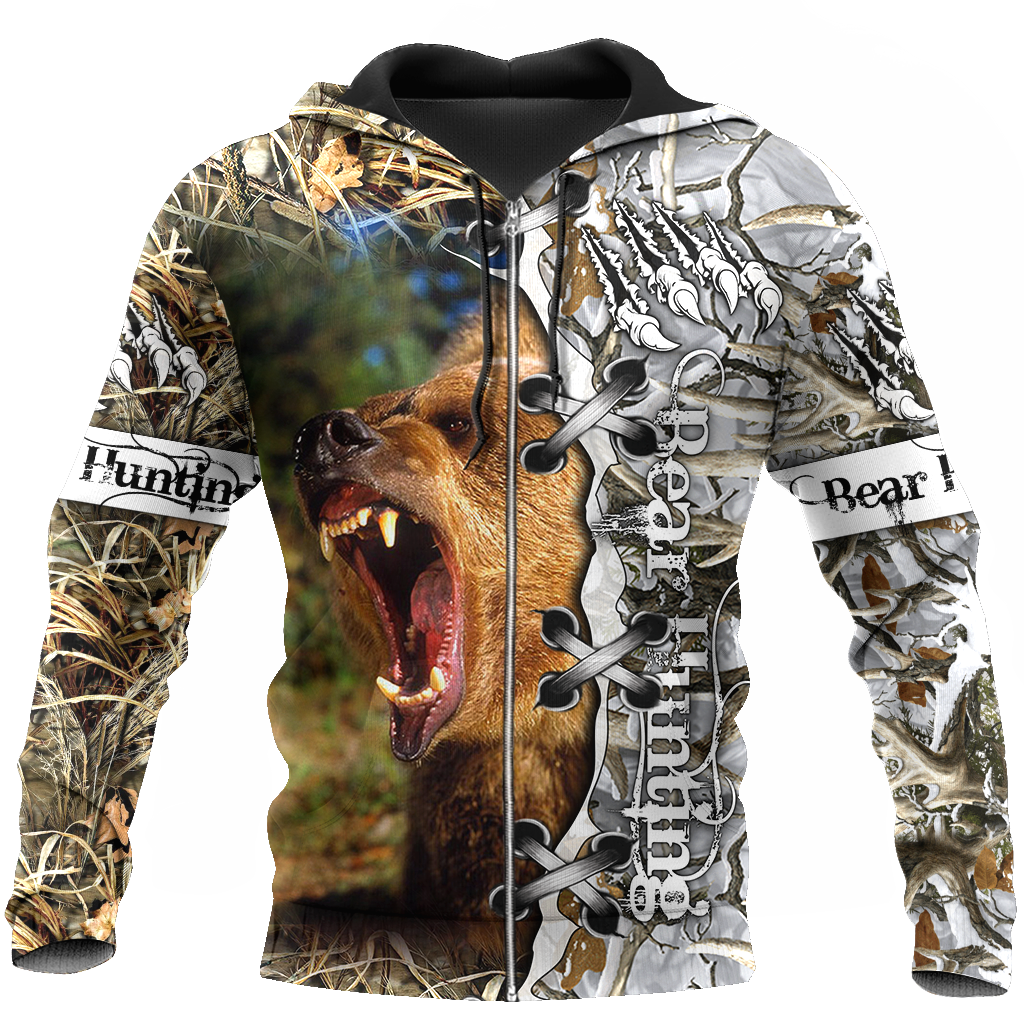 BEAR HUNTING CAMO 3D ALL OVER PRINTED SHIRTS FOR MEN AND WOMEN Pi061201 PL-Apparel-PL8386-zip-up hoodie-S-Vibe Cosy™
