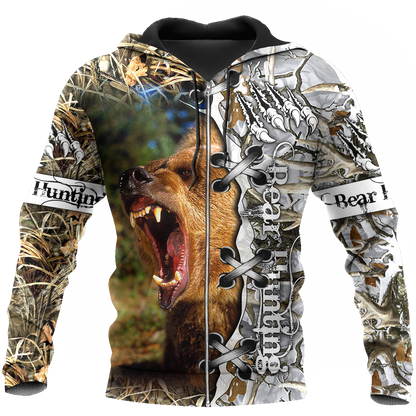BEAR HUNTING CAMO 3D ALL OVER PRINTED SHIRTS FOR MEN AND WOMEN Pi061201 PL-Apparel-PL8386-zip-up hoodie-S-Vibe Cosy™