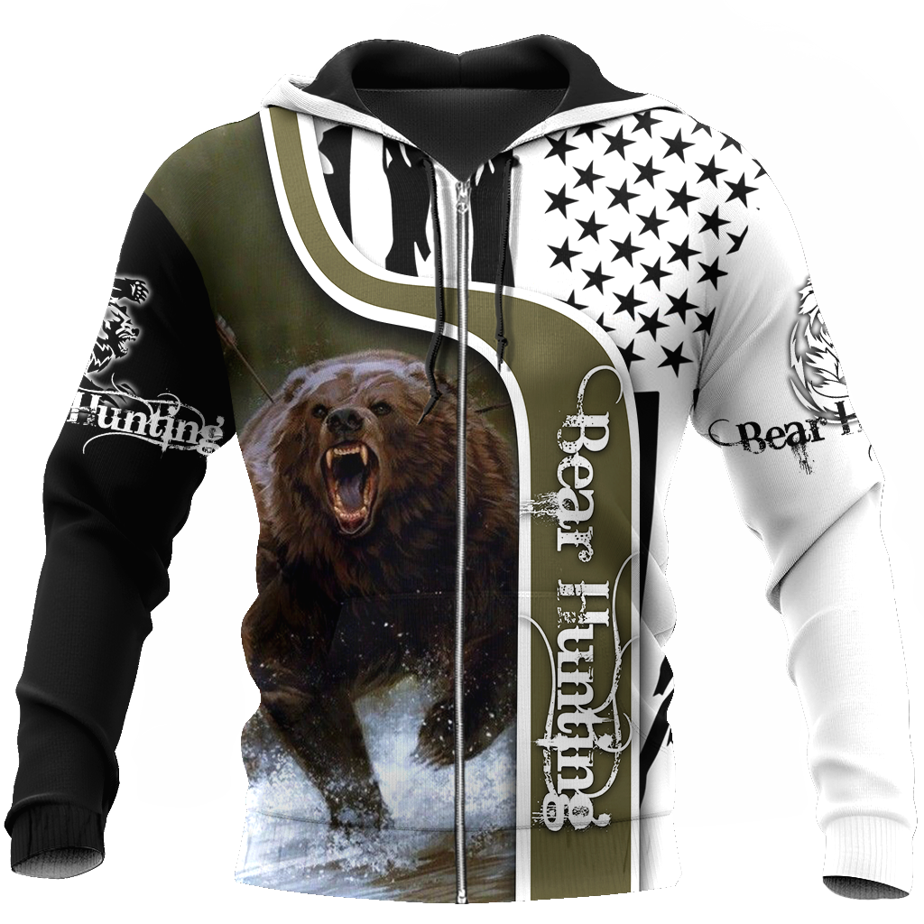 BEAR HUNTING CAMO 3D ALL OVER PRINTED SHIRTS FOR MEN AND WOMEN Pi041202 PL-Apparel-PL8386-zip-up hoodie-S-Vibe Cosy™