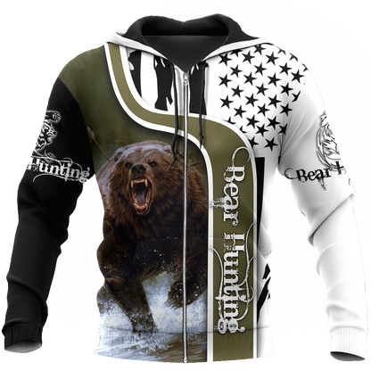 BEAR HUNTING CAMO 3D ALL OVER PRINTED SHIRTS FOR MEN AND WOMEN Pi041202 PL-Apparel-PL8386-zip-up hoodie-S-Vibe Cosy™