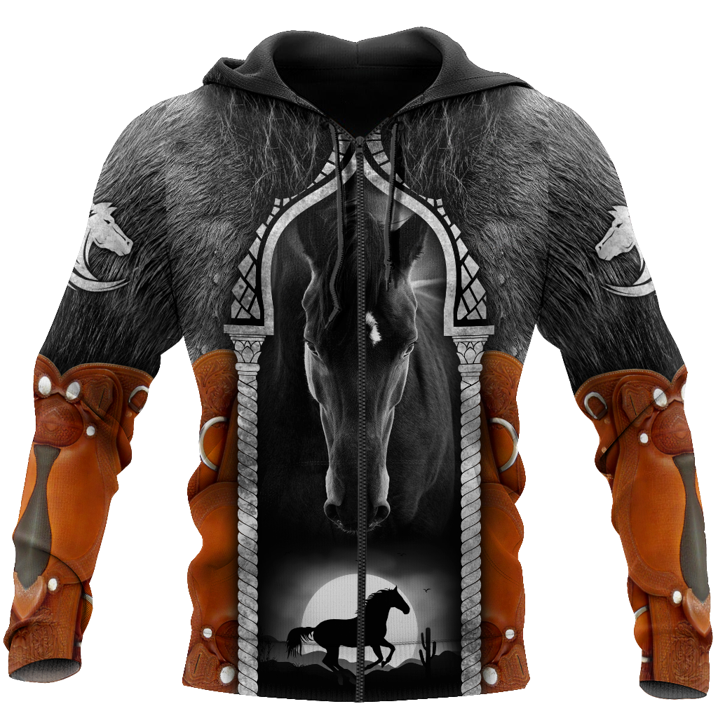 Beautiful Horse 3D All Over Printed shirt for Men and Women Pi080101-Apparel-NNK-Zipped Hoodie-S-Vibe Cosy™