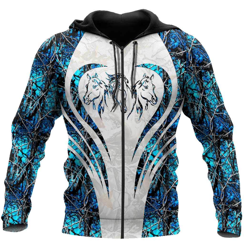 Beautiful Horse 3D All Over Printed shirt for Men and Women Pi060103-Apparel-NNK-Zipped Hoodie-S-Vibe Cosy™