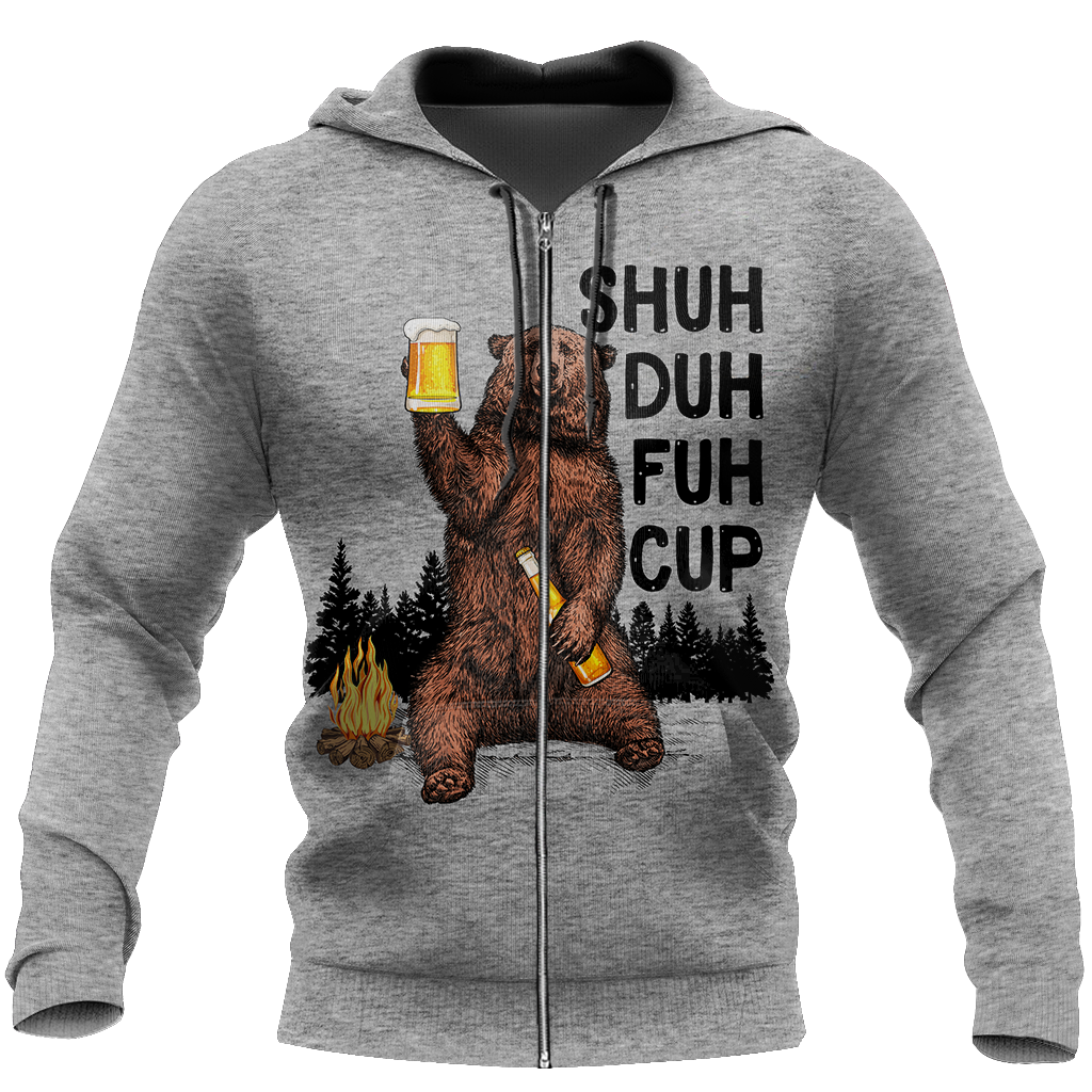 Shuh Duh Fuh Cup - Bear go Camping B101-Apparel-NNK-Zip-Up Hoodie-S-Vibe Cosy™