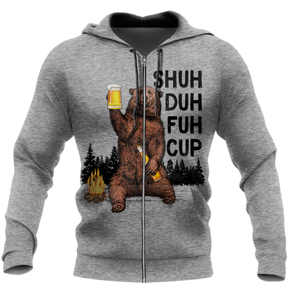 Shuh Duh Fuh Cup - Bear go Camping B101-Apparel-NNK-Zip-Up Hoodie-S-Vibe Cosy™