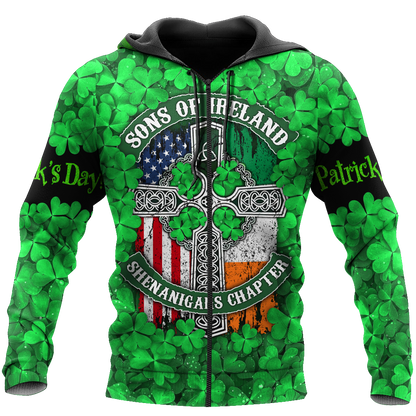 Happy St Patrick's Day Irish Hoodie T-Shirt Sweatshirt for Men and Women Pi170203-Apparel-NM-Zip hoodie-S-Vibe Cosy™