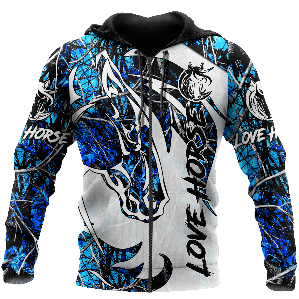 Beautiful Horse 3D All Over Printed shirt for Men and Women Pi060102-Apparel-NNK-Zipped Hoodie-S-Vibe Cosy™