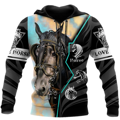 Beautiful Horse 3D All Over Printed shirt for Men and Women Pi040105-Apparel-MP-Zipped Hoodie-S-Vibe Cosy™