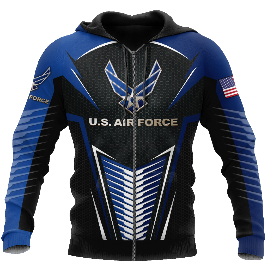 US AirForce skull 3d all over printed for man and women Pi270202 PL-Apparel-PL8386-ZIPPED HOODIE-S-Vibe Cosy™