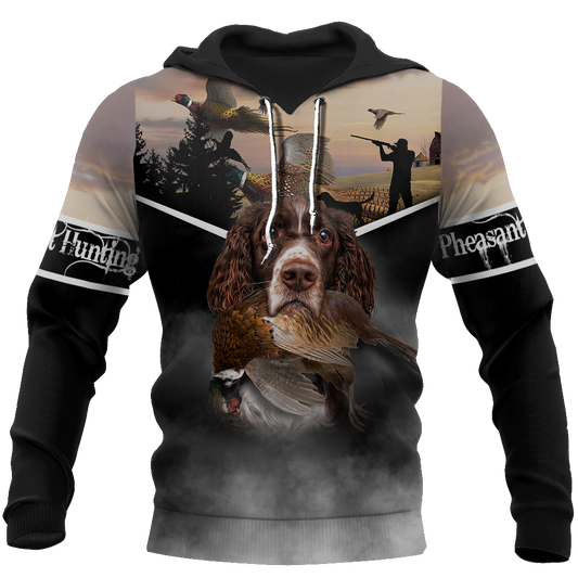 Pheasant Hunting Springer Spaniel 3D All Over Printed Shirts For Men And Women JJ180103-Apparel-MP-Hoodie-S-Vibe Cosy™