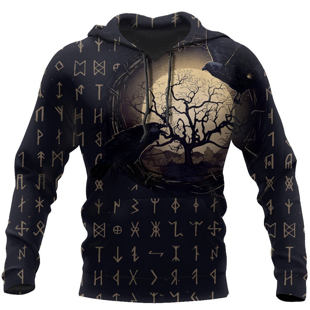 Vikings - The Raven of Odin Hoodie-Apparel-HP Arts-Hoodie-S-Vibe Cosy™
