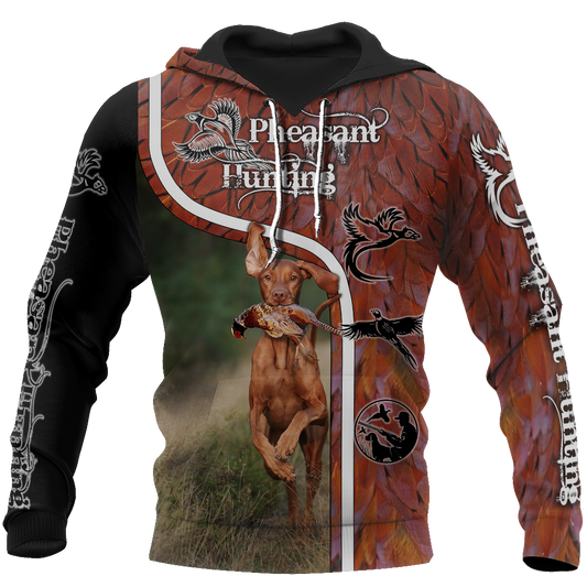 Pheasant Vizsla Hunting 3D All Over Printed Shirts For Men And Women JJ110202-Apparel-MP-Hoodie-S-Vibe Cosy™