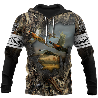 Pheasant Hunting 3D All Over Printed Shirts For Men And Women JJ170101-Apparel-MP-Hoodie-S-Vibe Cosy™