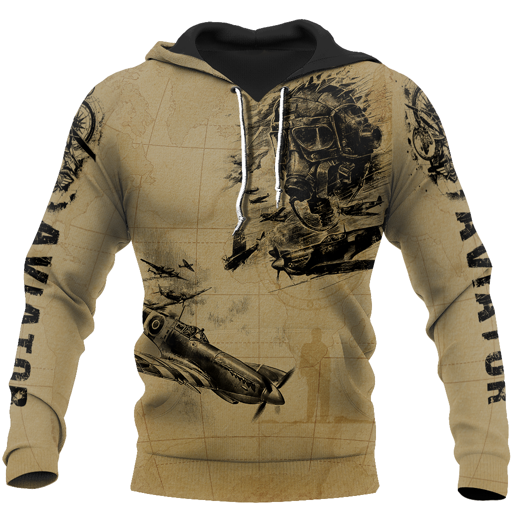 Aviator fly high brave and safe all over printed shirts for men and women JJ030101-Apparel-Huyencass-Hoodie-S-Vibe Cosy™