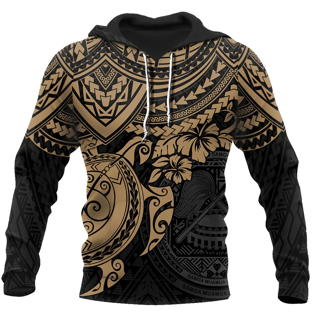 American Samoa Polynesian Hoodie Gold Turtle JJ190101 PL-Apparel-PL8386-Hoodie-S-Vibe Cosy™