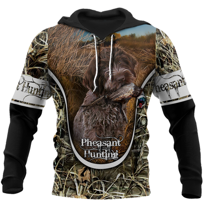 Pheasant Hunting Wirehaired Pointing Griffon 3D All Over Printed Shirts For Men And Women JJ150105-Apparel-MP-Hoodie-S-Vibe Cosy™