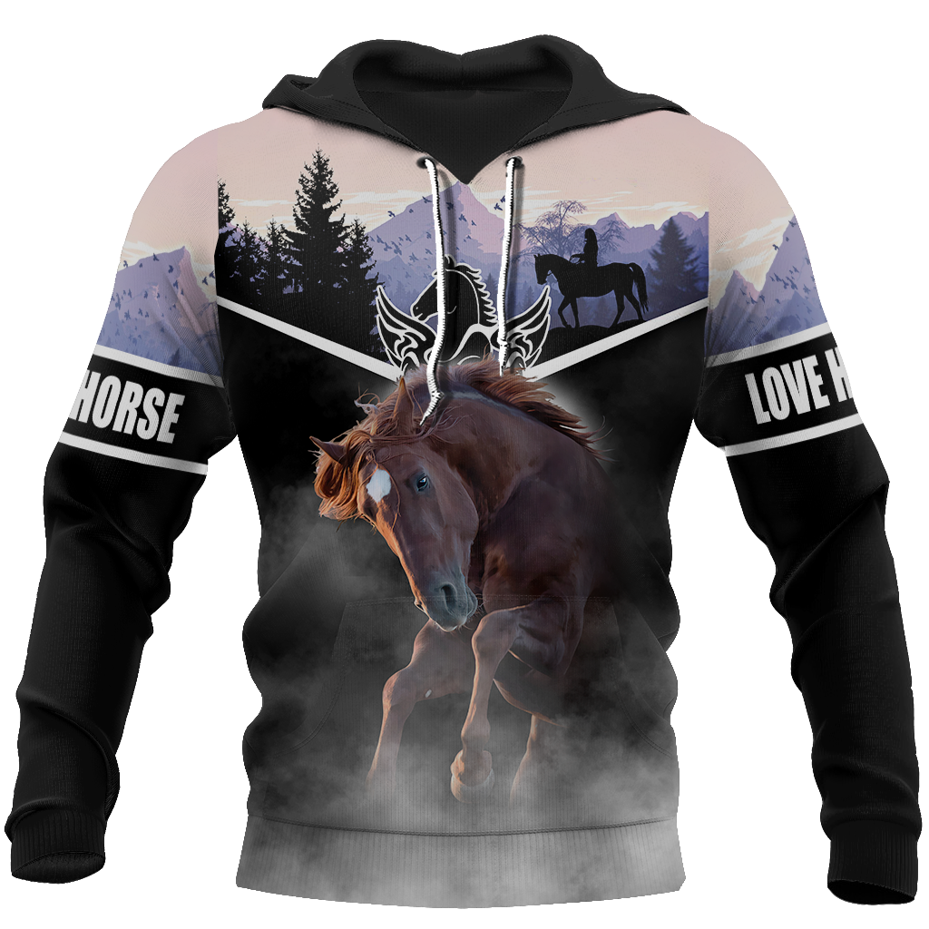 Love White Horse Shirt - Winter Set for Men and Women JJ281203-Apparel-NNK-Hoodie-S-Vibe Cosy™