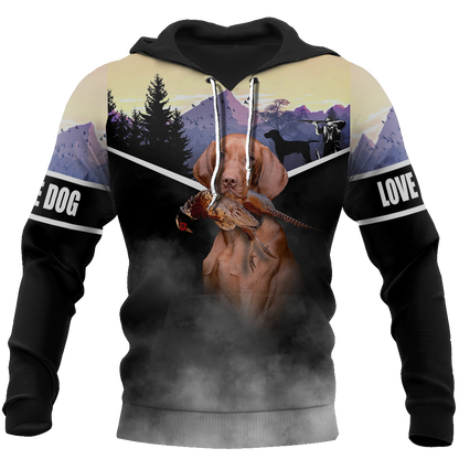 Pheasant Vizsla Hunting 3D All Over Printed Shirts For Men And Women JJ110203-Apparel-MP-Hoodie-S-Vibe Cosy™