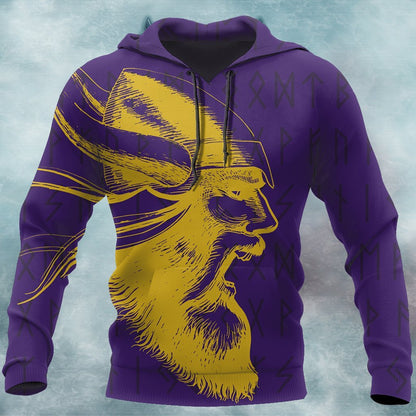 Vikings Warrior™ Hoodie TH7-ALL OVER PRINT HOODIES (P)-HP Arts-Hoodie-S-Purple & Gold-Vibe Cosy™