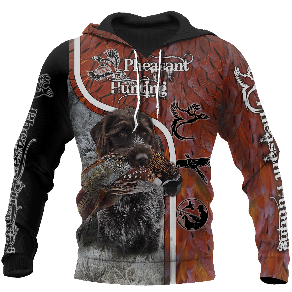 Pheasant Hunting Wirehaired Pointing Griffon 3D All Over Printed Shirts For Men And Women JJ170103-Apparel-MP-Hoodie-S-Vibe Cosy™