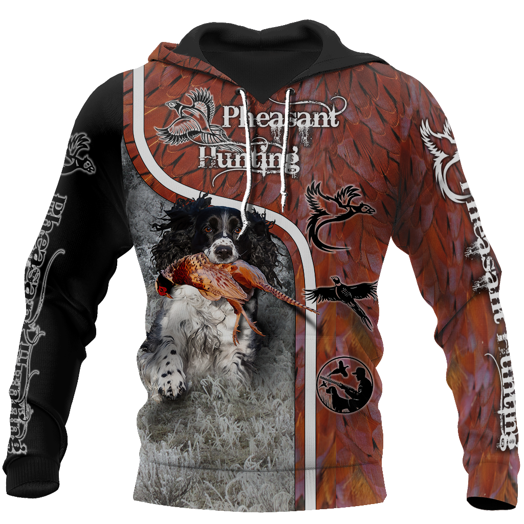 Pheasant Hunting Springer Spaniel 3D All Over Printed Shirts For Men And Women JJ180102-Apparel-MP-Hoodie-S-Vibe Cosy™