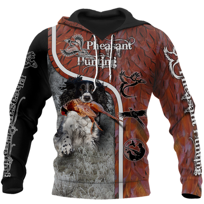 Pheasant Hunting Springer Spaniel 3D All Over Printed Shirts For Men And Women JJ180102-Apparel-MP-Hoodie-S-Vibe Cosy™