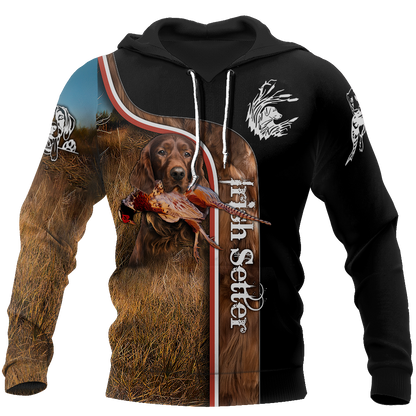 Pheasant Setter Hunting 3D All Over Printed Shirts For Men And Women JJ100201-Apparel-MP-Hoodie-S-Vibe Cosy™