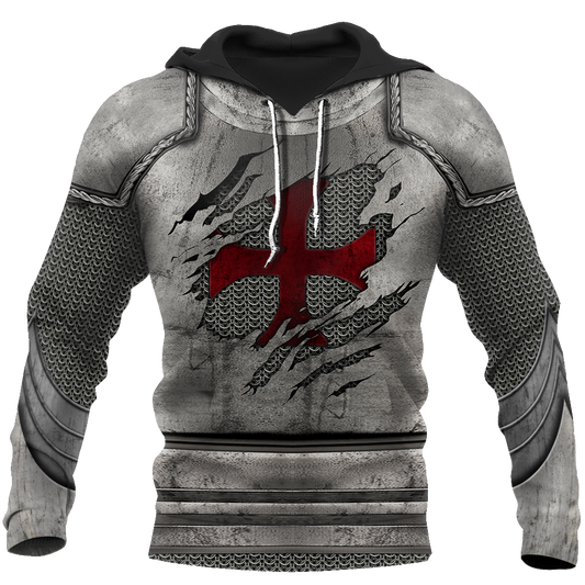 Knight Templar 3D All Over Printed Hoodie Chainmail JJ260201-Apparel-MP-Hoodie-S-Vibe Cosy™