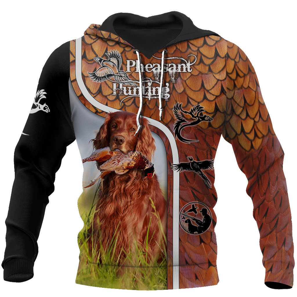 Pheasant Setter Hunting 3D All Over Printed Shirts For Men And Women JJ080202-Apparel-MP-Hoodie-S-Vibe Cosy™