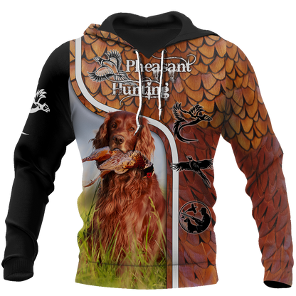Pheasant Setter Hunting 3D All Over Printed Shirts For Men And Women JJ080202-Apparel-MP-Hoodie-S-Vibe Cosy™