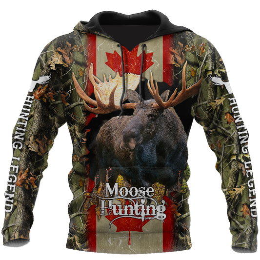 Canada Moose Hunting Legend 3D All Over Print Hoodie TR1209202