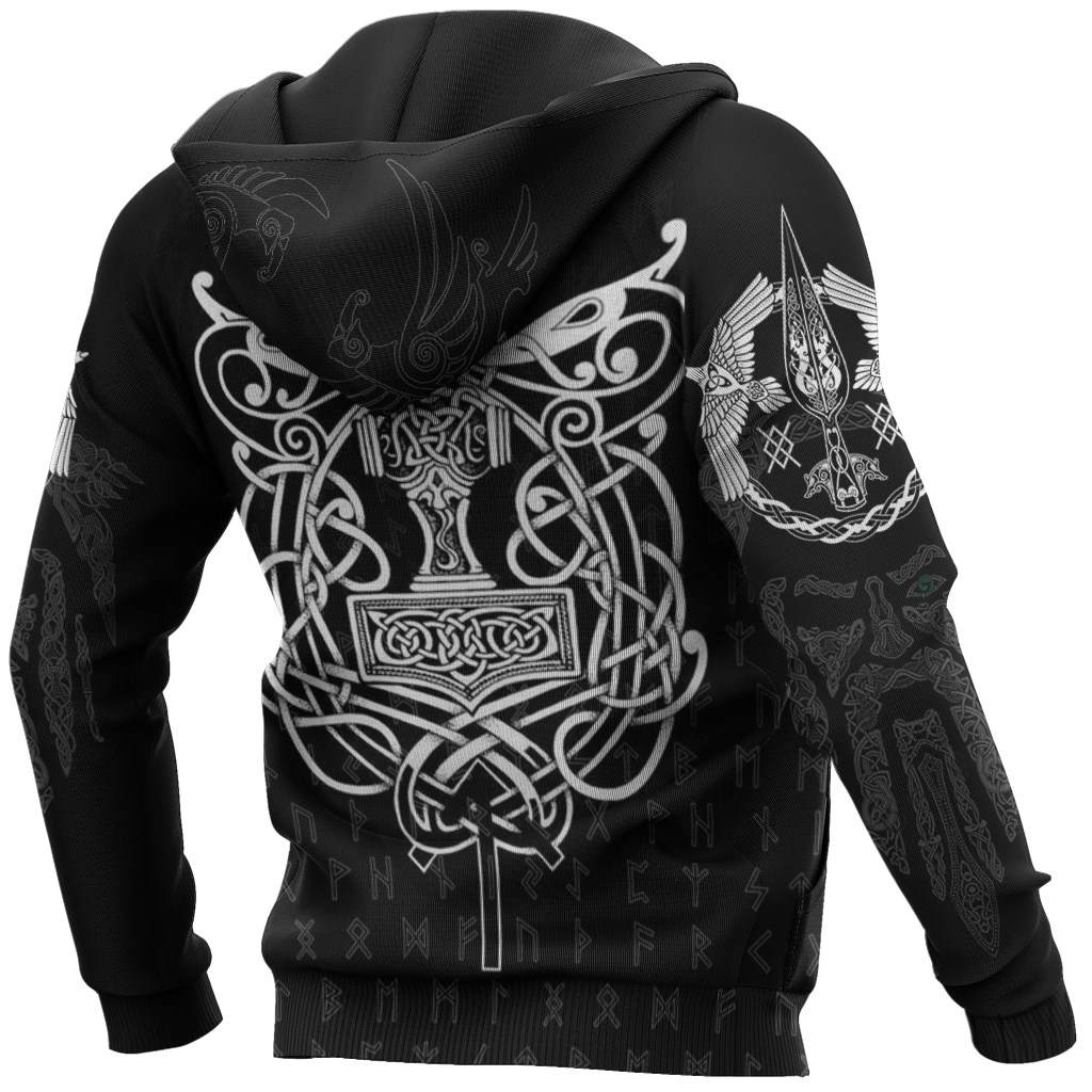 3D All Over Printed Raven And Odin version 1.0-Apparel-HP Arts-Hoodie-S-Vibe Cosy™