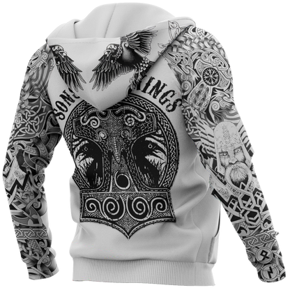 3D All Over Printed Sons Of Vikings Hoodie-Apparel-HP Arts-Hoodie-S-Vibe Cosy™