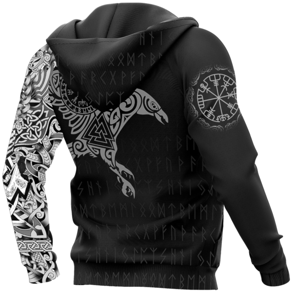 Vikings - The Raven of Odin Tattoo version 2.0-Apparel-HP Arts-Hoodie-S-Vibe Cosy™