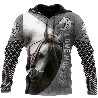 Love Beautiful Horse 3D All Over Printed Shirts MP12052001-Apparel-MP-Hoodie-S-Vibe Cosy™