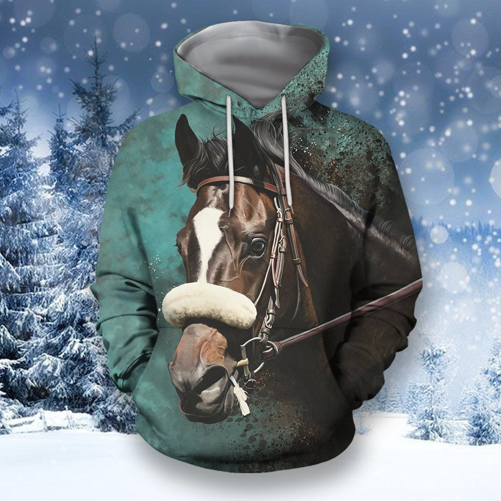 3D All Over Printed Horse Shirts and Shorts-Apparel-HP Arts-Hoodie-S-Vibe Cosy™