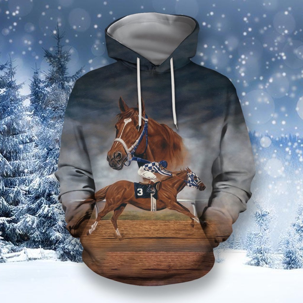 3D ALL OVER PRINTED SECRETARIAT HORSE SHIRTS AND SHORTS-Apparel-HP Arts-Hoodie-S-Vibe Cosy™