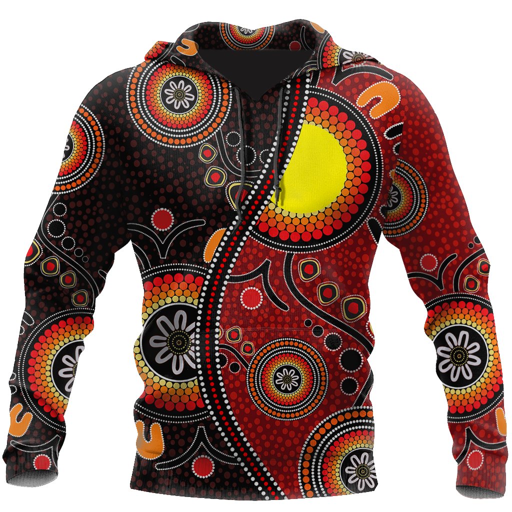 Aboriginal Australia Flag Dot Painting Art Shirt For Men And Women