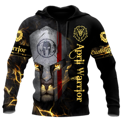 April Spartan Lion Warrior 3D All Over Printed Unisex Shirt