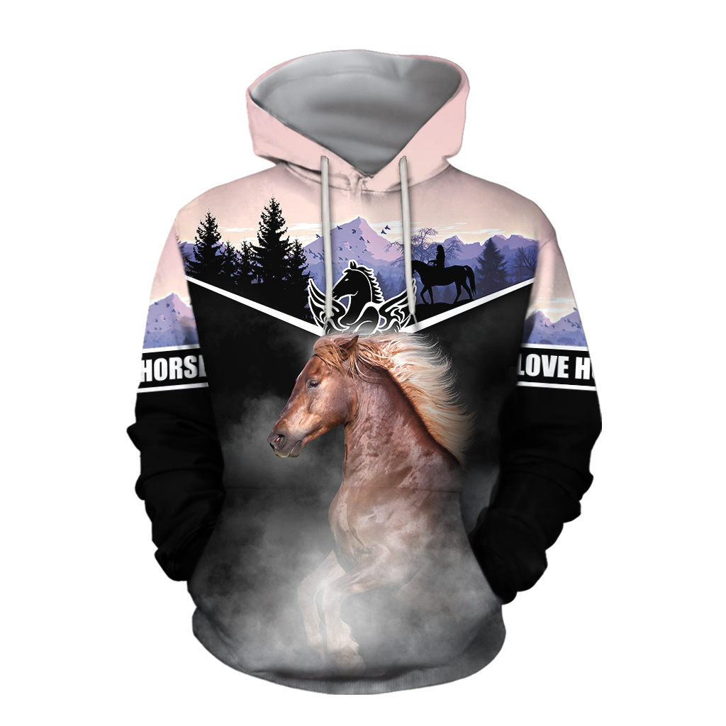 Love Horse 3D All over print for Men and Women shirt Pi030103-Apparel-NNK-Hoodie-S-Vibe Cosy™