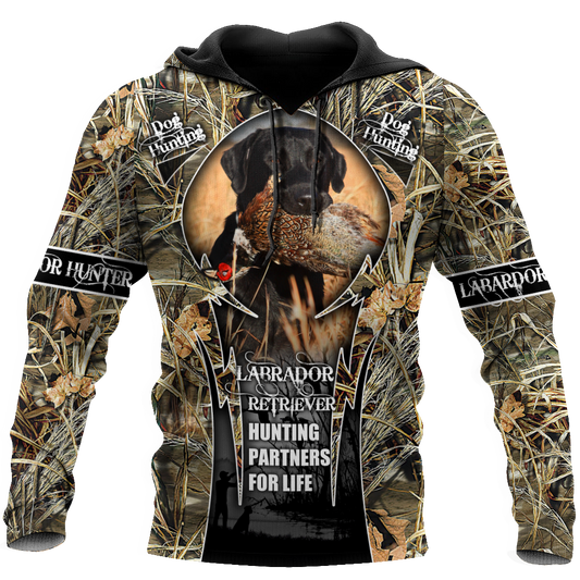 Hunting Labrador 3D Over Printed Unisex Deluxe Hoodie ML
