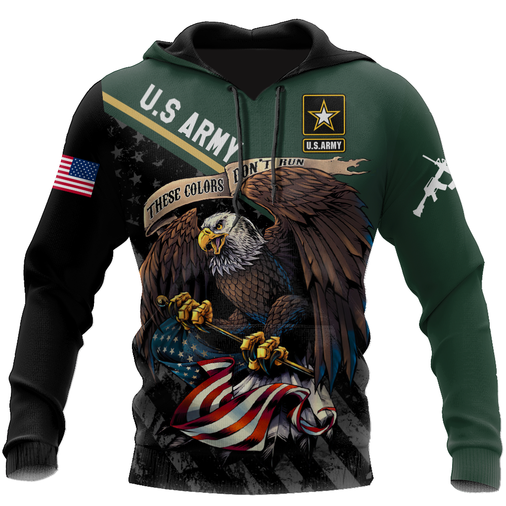 US Veteran Army Green 3D All Over Printed Shirts For Men And Women