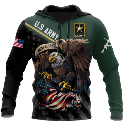 US Veteran Army Green 3D All Over Printed Shirts For Men And Women