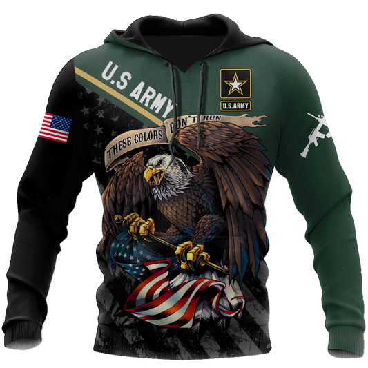 US Veteran Army Green 3D All Over Printed Shirts For Men And Women