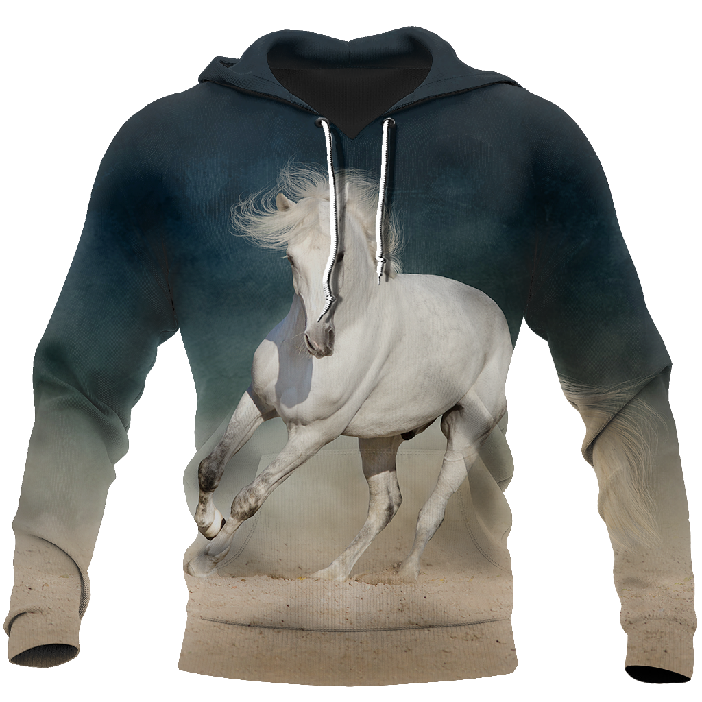 3D Beautiful White Horse Shirt - Winter Set for Men and Women JJ051206-Apparel-NNK-Hoodie-S-Vibe Cosy™