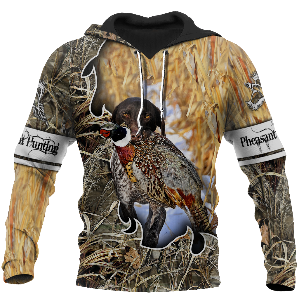 Pheasant Hunting German Shorthaired Pointer 3D All Over Printed Shirts For Men And Women JJ190201-Apparel-MP-Hoodie-S-Vibe Cosy™