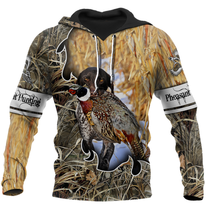 Pheasant Hunting German Shorthaired Pointer 3D All Over Printed Shirts For Men And Women JJ190201-Apparel-MP-Hoodie-S-Vibe Cosy™